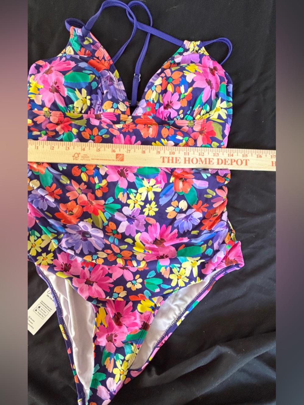CupShe Purple Floral One-Piece Swimsuit Women’s Size XL New with Tags Floral - Picture 10 of 11